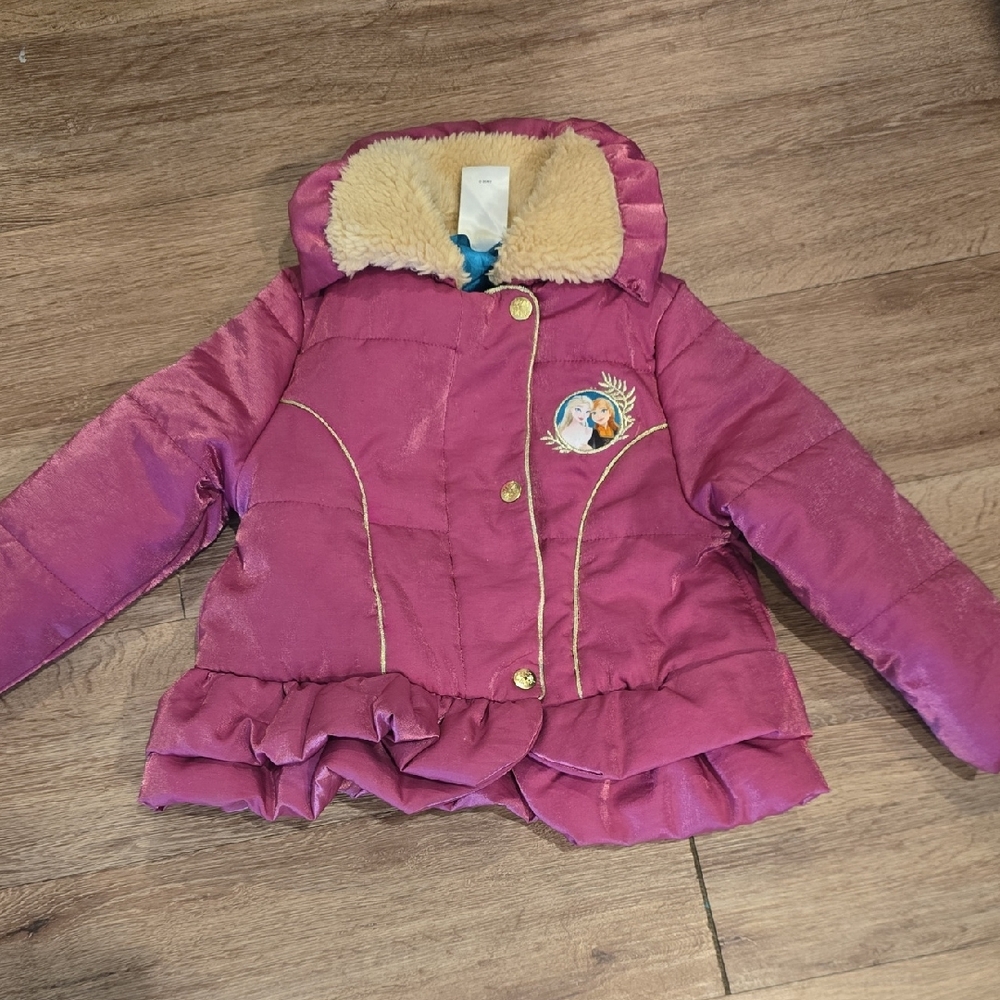 Disney Purple Puffer Jacket with Character Patch